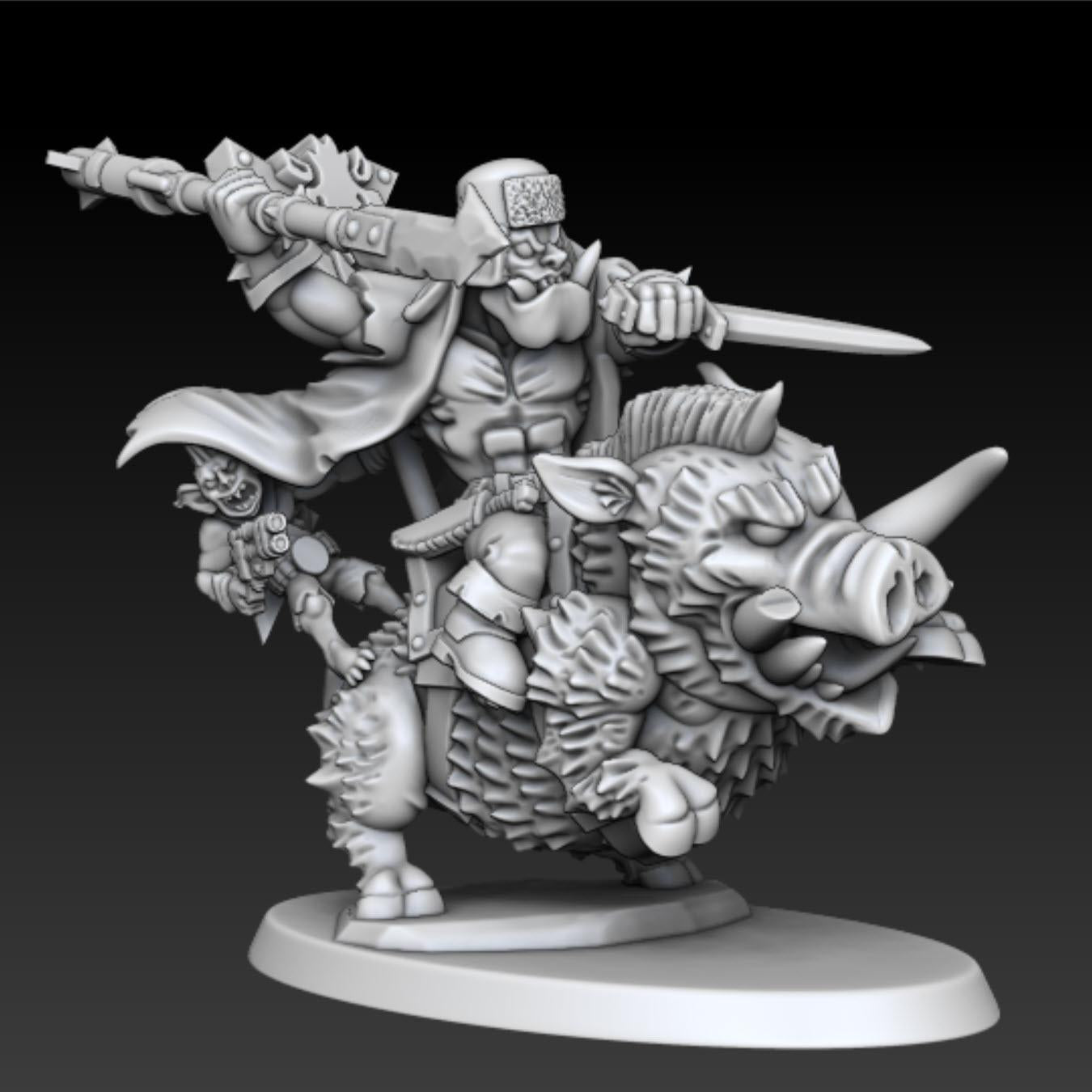 Ourk - Boar Riders - DMG Minis - Tabletop Wargaming Miniature Grim Dark/Fantasy/Sci-Fi/Proxy