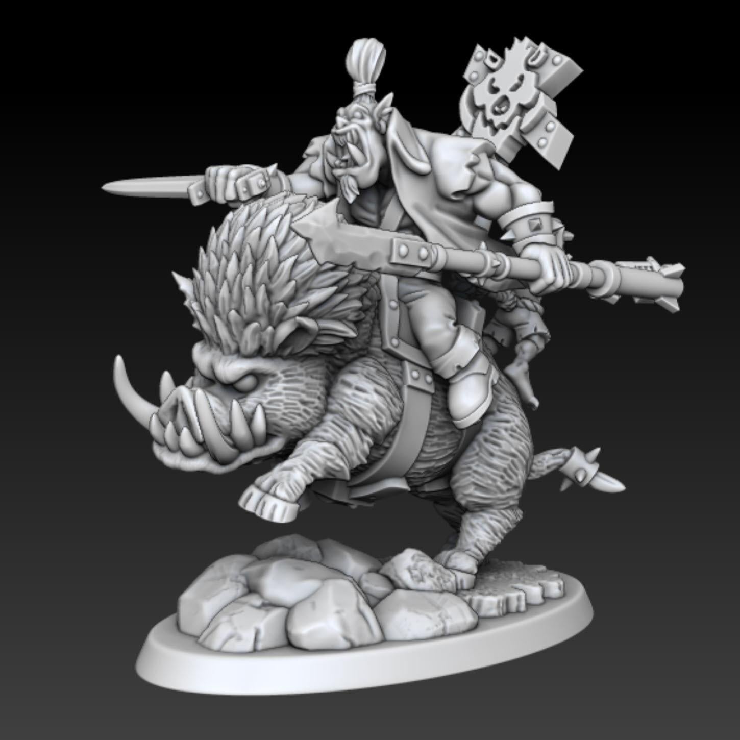 Ourk - Boar Riders - DMG Minis - Tabletop Wargaming Miniature Grim Dark/Fantasy/Sci-Fi/Proxy