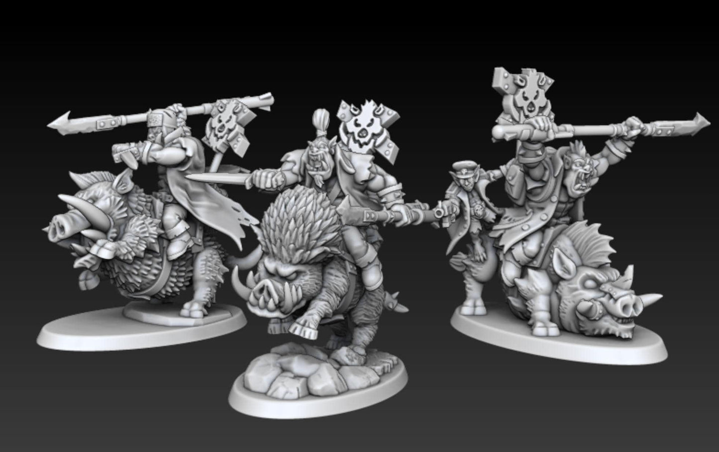 Ourk - Boar Riders - DMG Minis - Tabletop Wargaming Miniature Grim Dark/Fantasy/Sci-Fi/Proxy