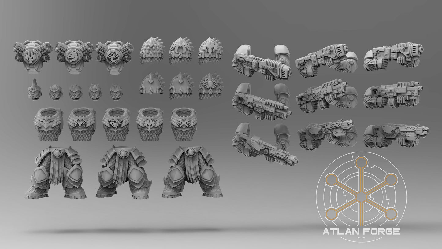 Dragon Aegis Rangers - Atlan Forge - Tabletop Wargaming Miniature Sci-Fi Chaos Daemon Proxy Modular