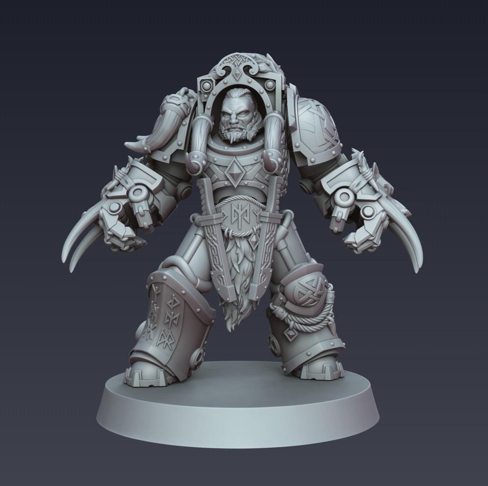 Space Viking Exterminators - Cyberbrush 3D - Tabletop Wargaming Miniature Grim-Dark Sci-Fi Proxy