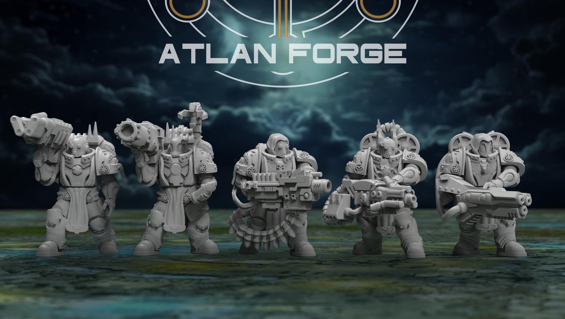 Templar Knight Angelic Retributors - Atlan Forge - Tabletop Wargaming Miniature Sci-Fi Proxy Modular