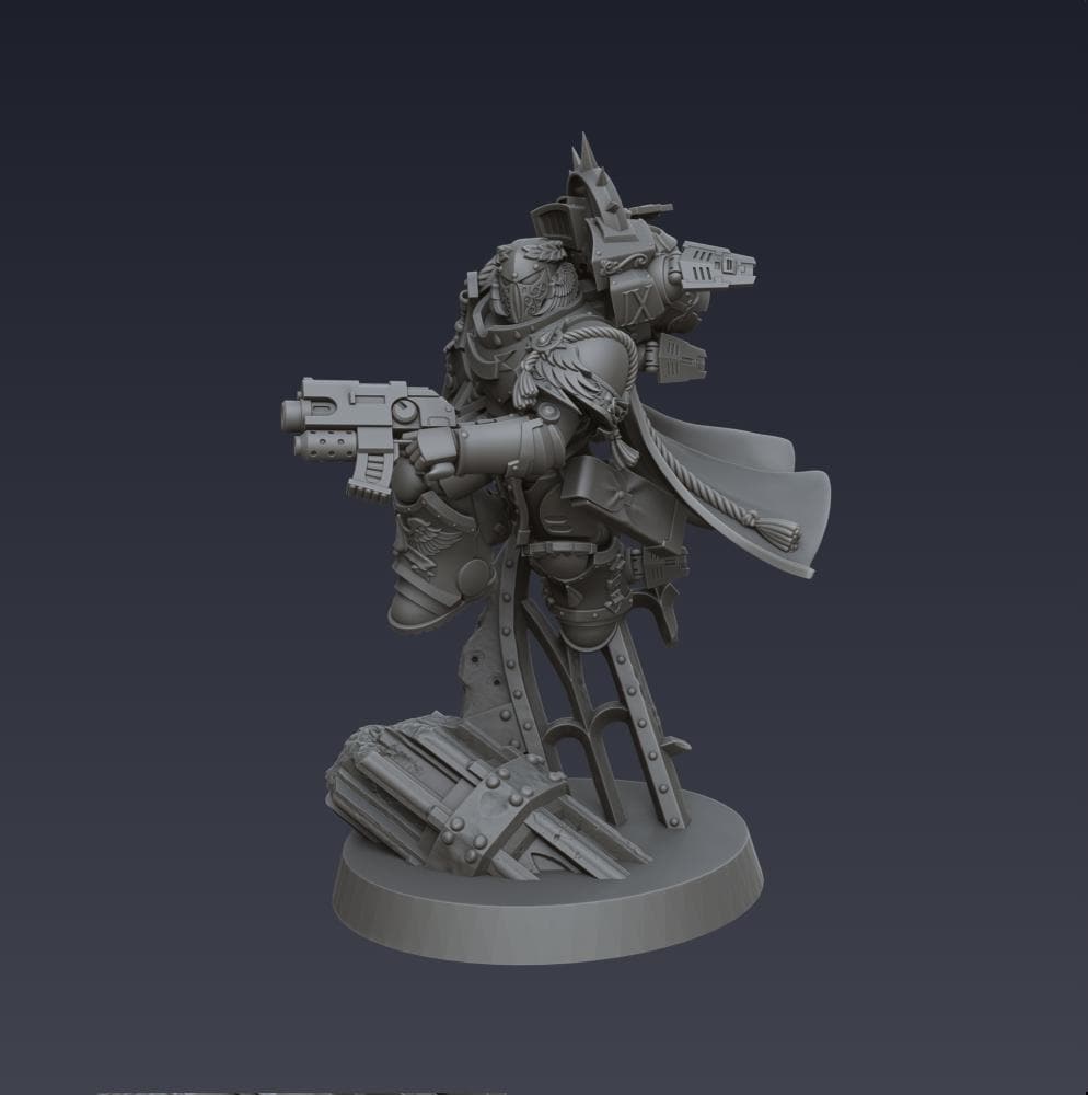 Bloodbound Assault Captain | Cyberbrush3D | Tabletop Wargaming Miniature Grim Dark Sci-Fi Proxy