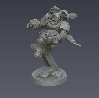 Sunforged Legion - Smash Captain - CyberBrush 3D - Tabletop Wargaming Miniature Sci-Fi/Proxy/OPR