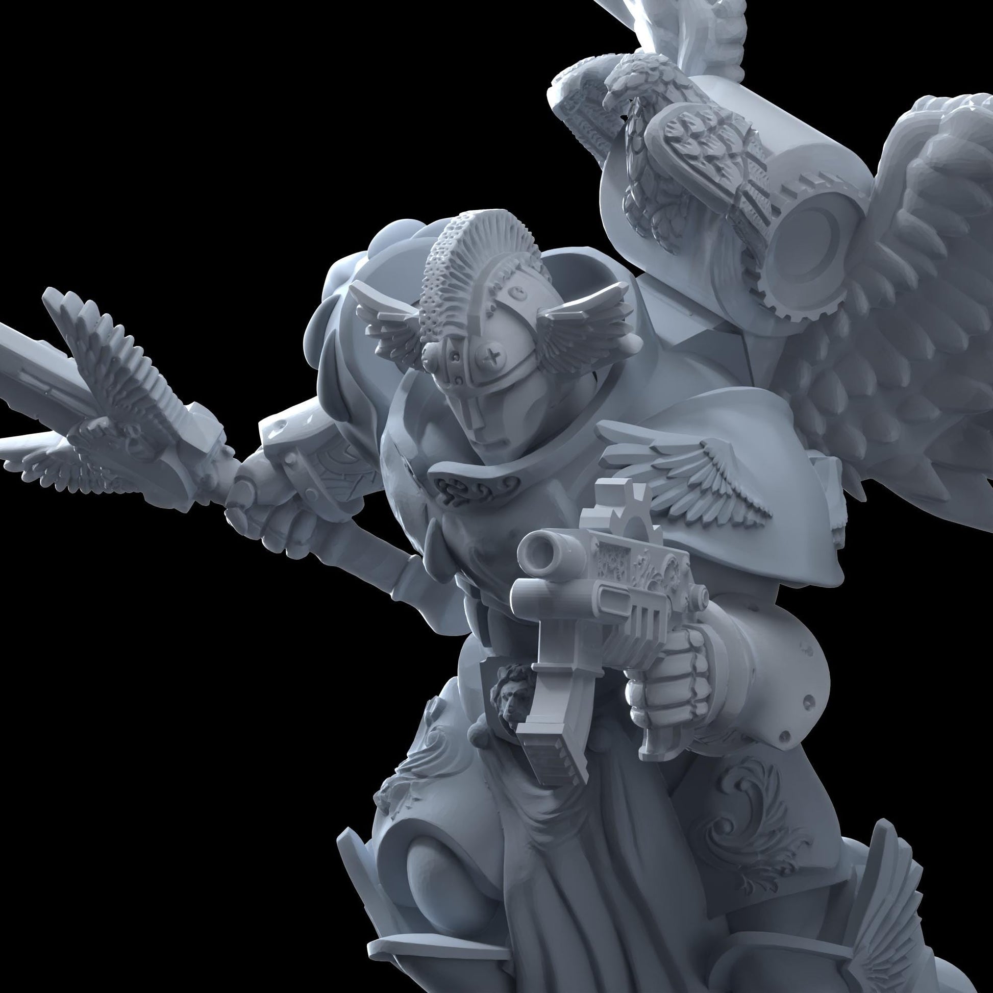 Winged Blood Guard | Printerra Studios | Tabletop Wargaming Miniature Grim Dark Sci-Fi Proxy