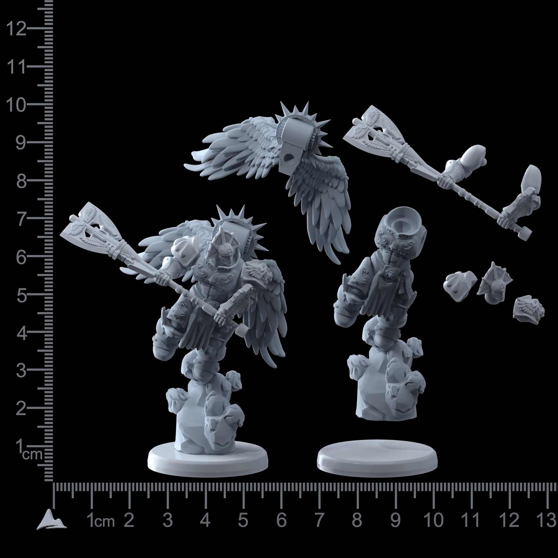 Winged Blood Guard | Printerra Studios | Tabletop Wargaming Miniature Grim Dark Sci-Fi Proxy