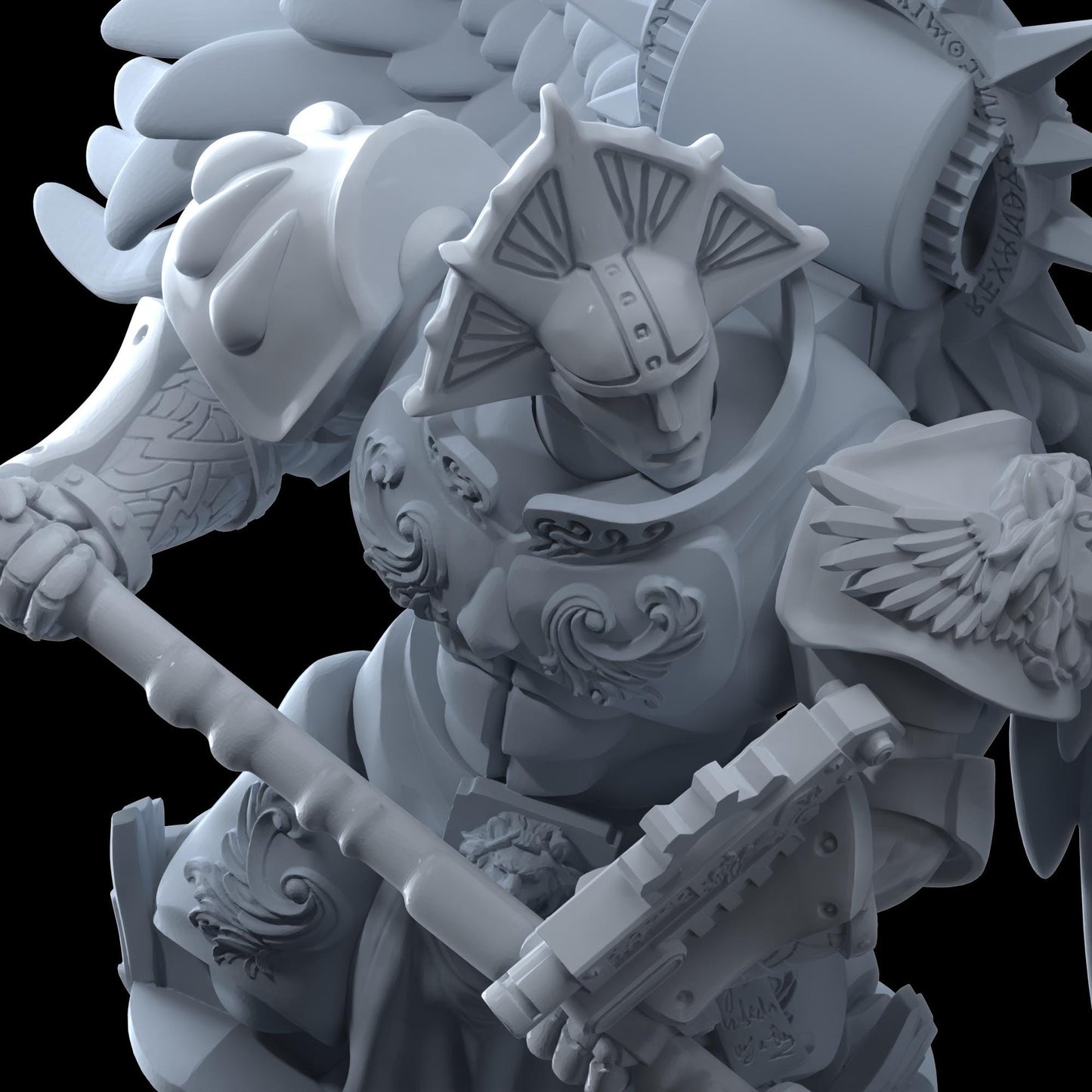 Winged Blood Guard | Printerra Studios | Tabletop Wargaming Miniature Grim Dark Sci-Fi Proxy