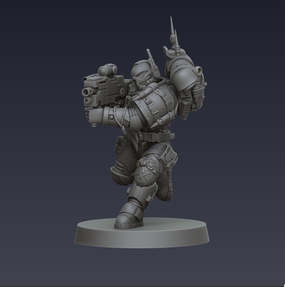 Space Viking Stealth Squad - Cyberbrush 3D - Tabletop Wargaming Miniature Grim-Dark Sci-Fi Proxy