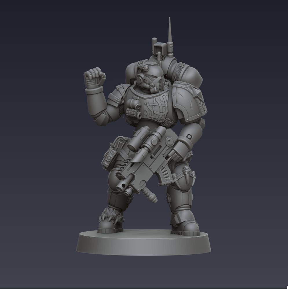 Space Viking Stealth Squad - Cyberbrush 3D - Tabletop Wargaming Miniature Grim-Dark Sci-Fi Proxy