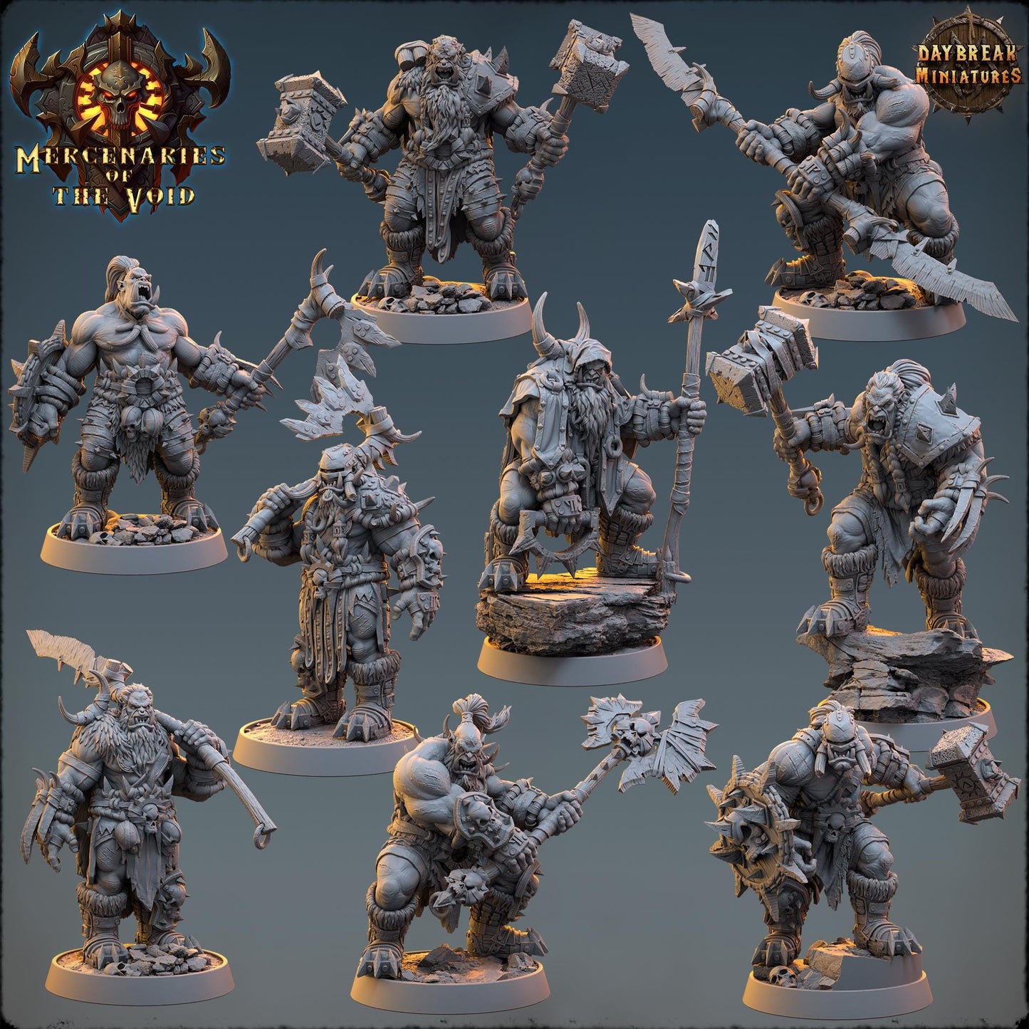 Orc Warband - Mercenaries of the Void | Daybreak Miniatures | Tabletop Wargaming Miniature Grim-Dark Sci-Fi Proxy