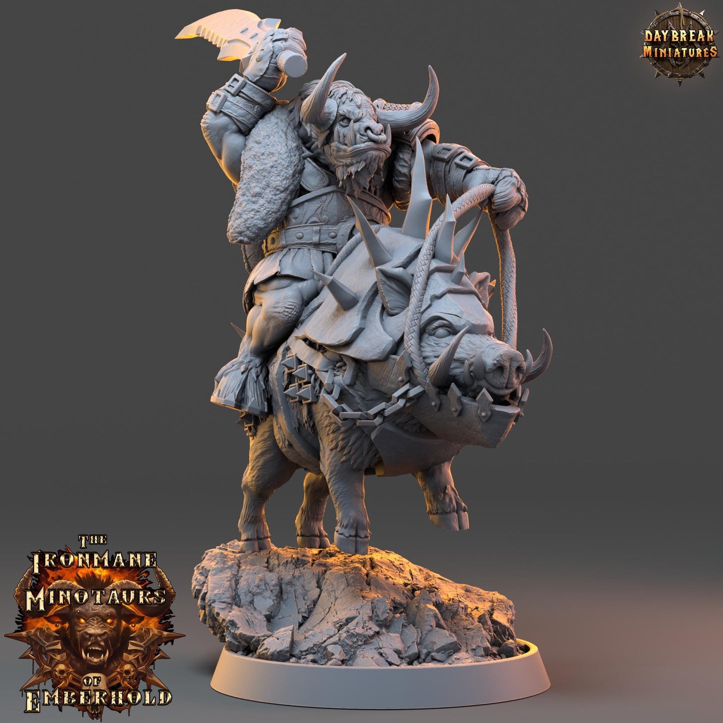 Minotaur Warband | The Ironmane Minotaurs of Emberhold | Daybreak Miniatures | Tabletop Wargaming Miniature Grim-Dark Sci-Fi Proxy