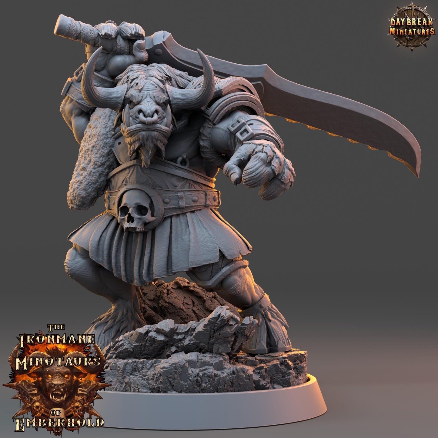 Minotaur Warband | The Ironmane Minotaurs of Emberhold | Daybreak Miniatures | Tabletop Wargaming Miniature Grim-Dark Sci-Fi Proxy