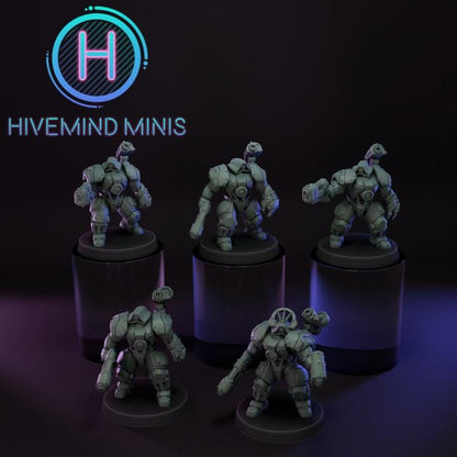 Droidkyn Wardens - Hivemind Minis - Tabletop Wargaming Miniature Sci-Fi/Proxy/Dwarves