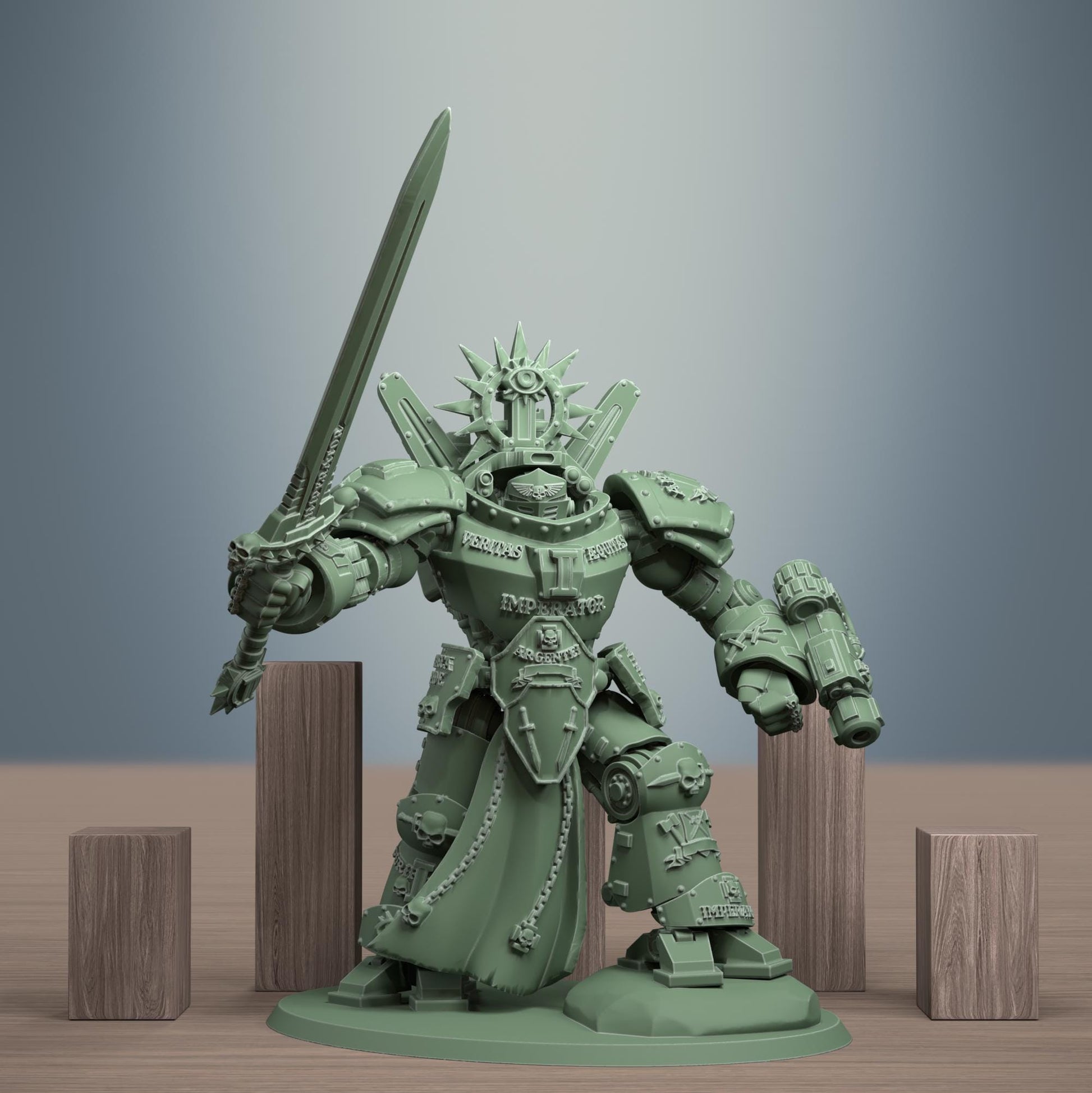 Silver Wardens - Dread Walker Demon Slayer - DMG Minis - Tabletop Wargaming Miniature Proxy/Sci-Fi/Daemon