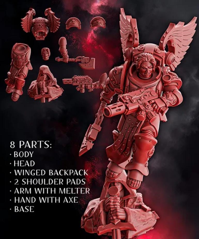 Angelic Honour Guard (x6) • Crimson Wings • DakkaDakka.store • Tabletop Wargaming Miniature Grim-Dark Sci-Fi Proxy