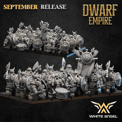 Dwarf Warriors | Dwarf Empire | by White Angel Miniatures | Fantasy | DnD | Tabletop Games | Wargaming | Miniature