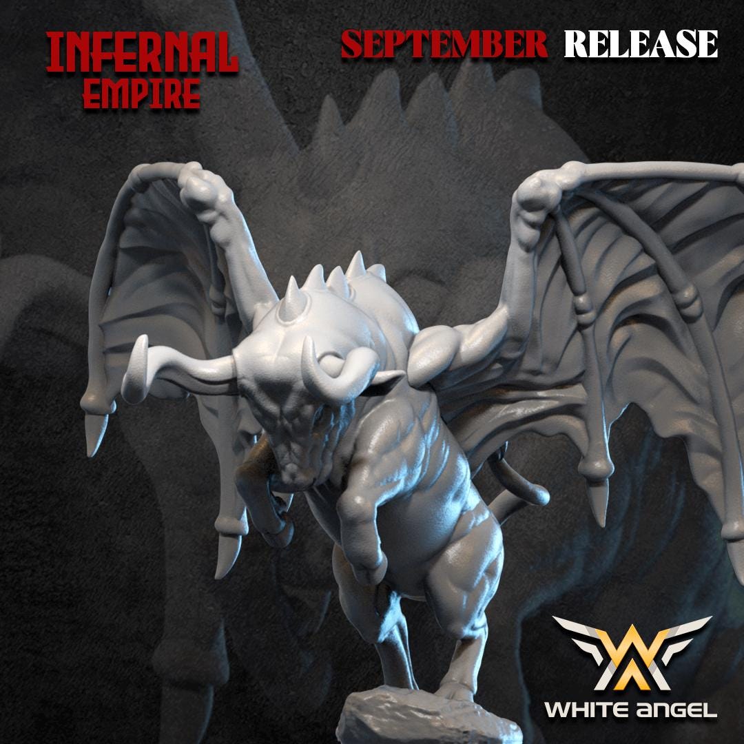 Infernal Bull | Infernal Empire | by White Angel Miniatures | Fantasy | Dungeons and Dragons | Tabletop Games | Wargaming | Resin Miniature