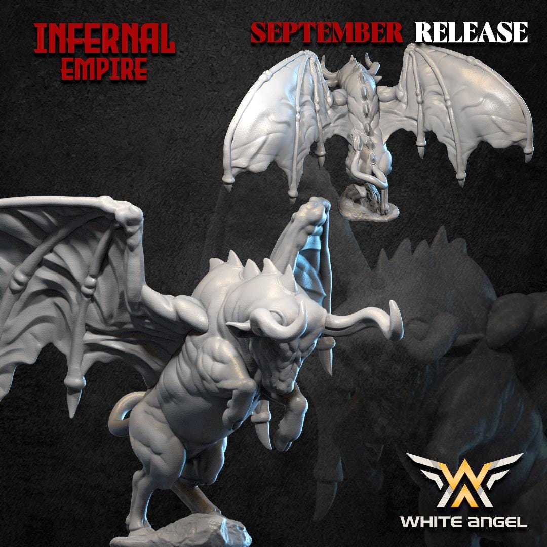 Infernal Bull | Infernal Empire | by White Angel Miniatures | Fantasy | Dungeons and Dragons | Tabletop Games | Wargaming | Resin Miniature