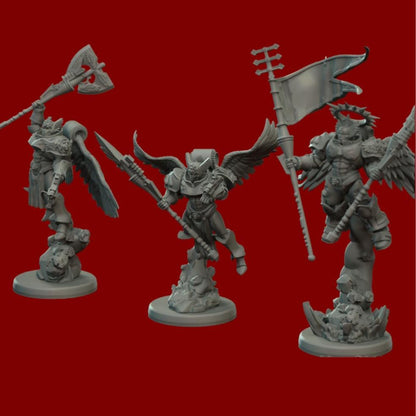 Winged Blood Guard | Printerra Studios | Tabletop Wargaming Miniature Grim Dark Sci-Fi Proxy