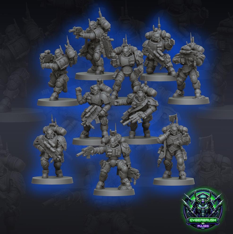 Space Viking Stealth Squad Cyberbrush 3D Tabletop Wargaming Miniat