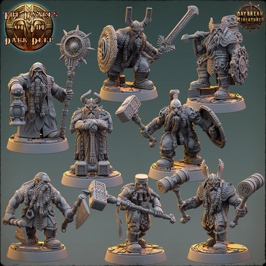 Dwarf Warband | Dwarfs of the Dark Deep | Daybreak Miniatures | Tabletop Wargaming Miniature Grim-Dark Sci-Fi Proxy