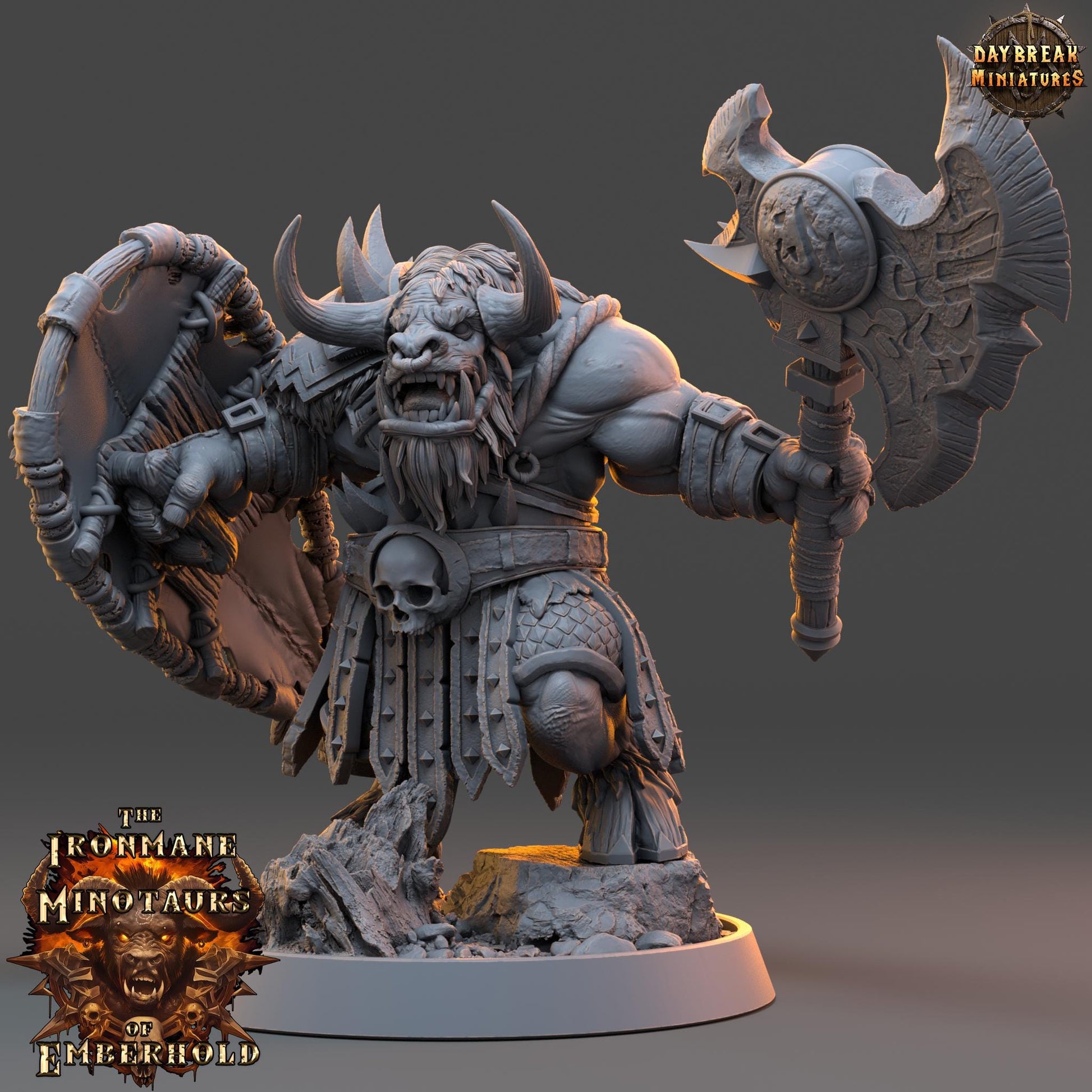 Minotaur Warband | The Ironmane Minotaurs of Emberhold | Daybreak Miniatures | Tabletop Wargaming Miniature Grim-Dark Sci-Fi Proxy