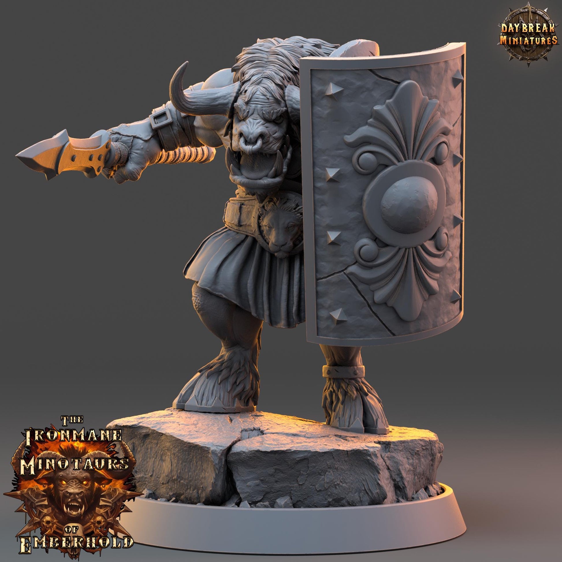 Minotaur Warband | The Ironmane Minotaurs of Emberhold | Daybreak Miniatures | Tabletop Wargaming Miniature Grim-Dark Sci-Fi Proxy