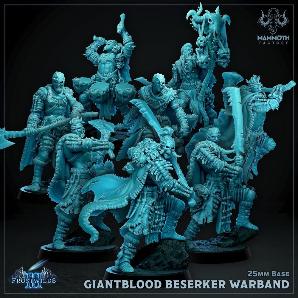 Giantblood Berserkers Warband | Frostwilds 3 | by Mammoth Factory | Dungeons and Dragons | Tabletop Games | Wargaming | Resin Miniature