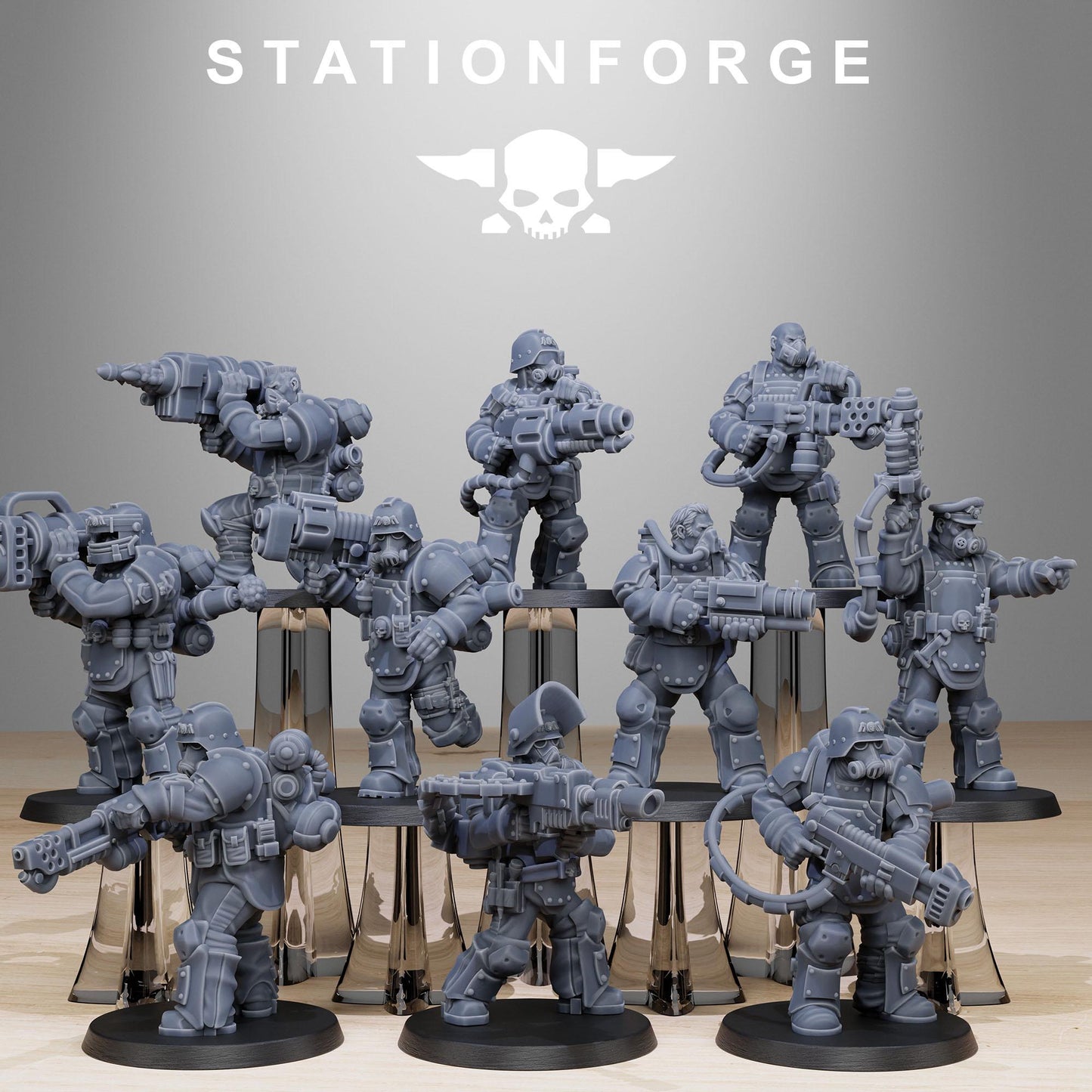 GrimGuard Armored Squad | Stationforge | Tabletop Wargaming Miniature Grim Dark Sci-Fi Proxy