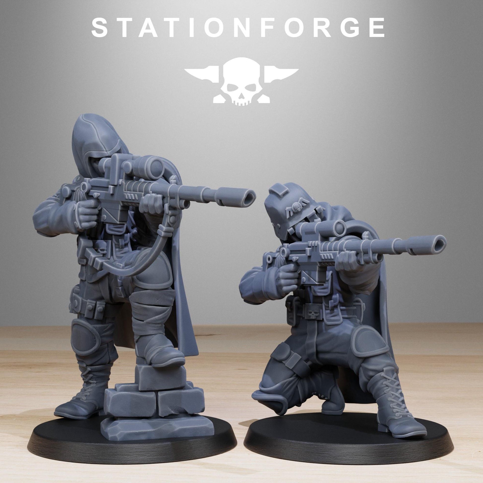 GrimGuard Snipers | Stationforge | Tabletop Wargaming Miniature Grim Dark Sci-Fi Proxy