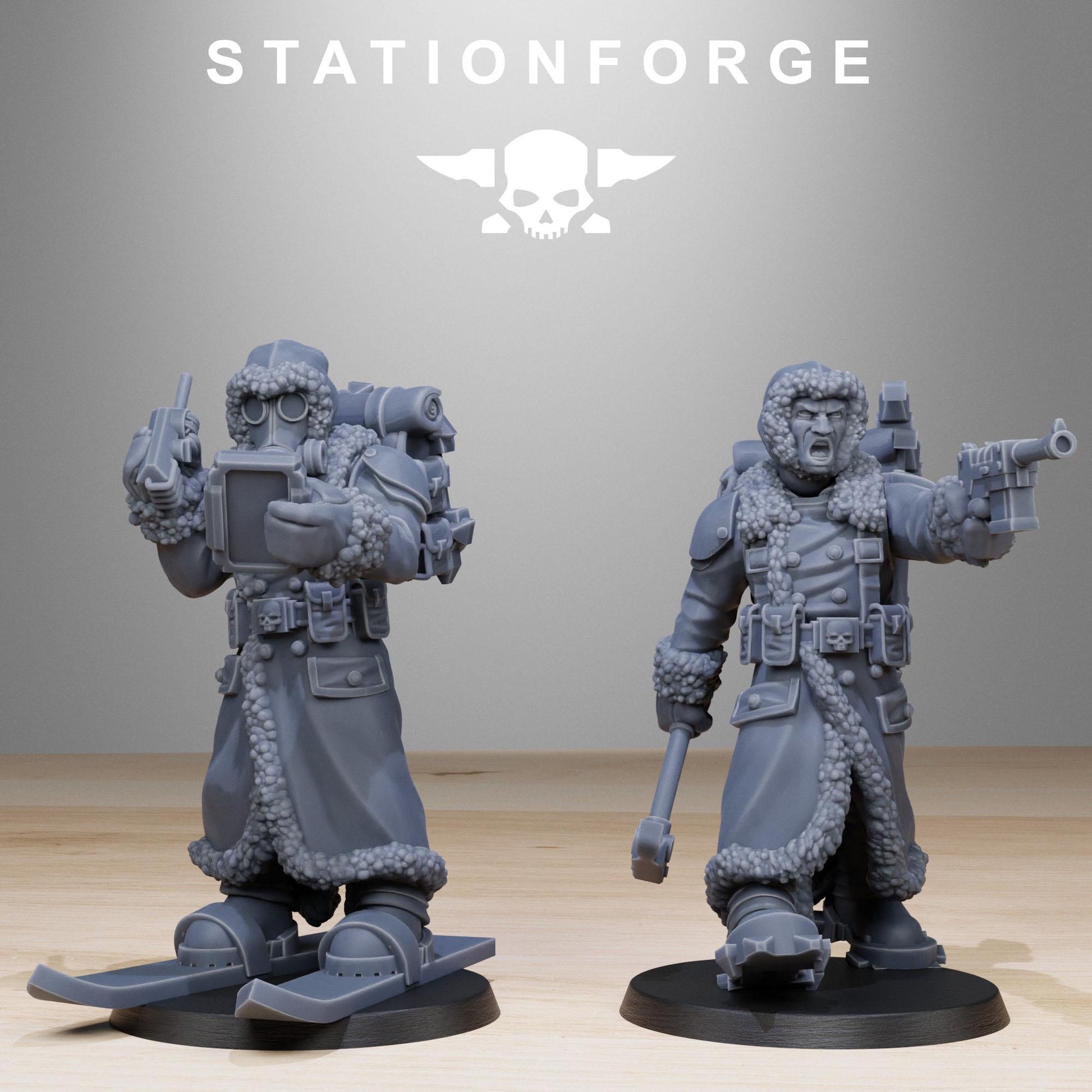 GrimGuard Frostwatch Skiers | Stationforge | Tabletop Wargaming Miniature Grim Dark Sci-Fi Proxy