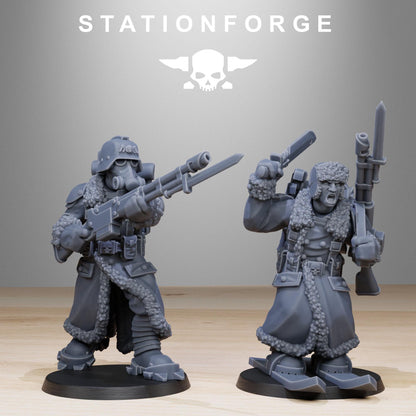 GrimGuard Frostwatch Skiers | Stationforge | Tabletop Wargaming Miniature Grim Dark Sci-Fi Proxy