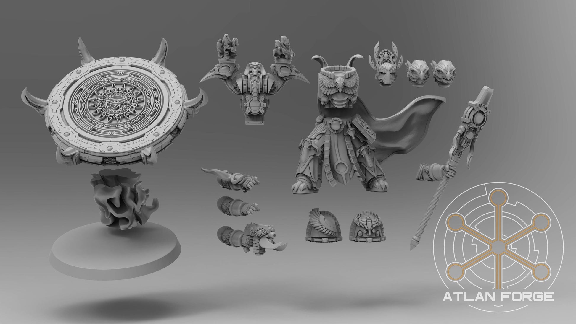 Aegyptus Arcane Master - Atlan Forge - Tabletop Wargaming Miniature Sci-Fi Chaos Daemon Proxy Modular