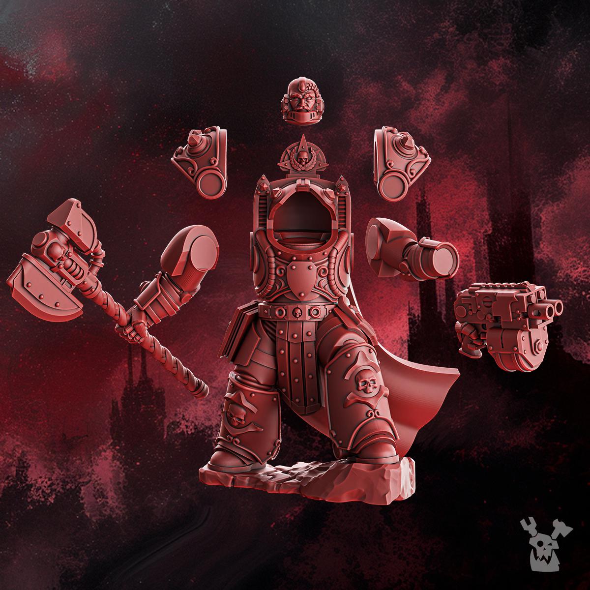 Lord in Destroyer Armor • Crimson Wings • DakkaDakka.store • Tabletop Wargaming Miniature Grim-Dark Sci-Fi Proxy