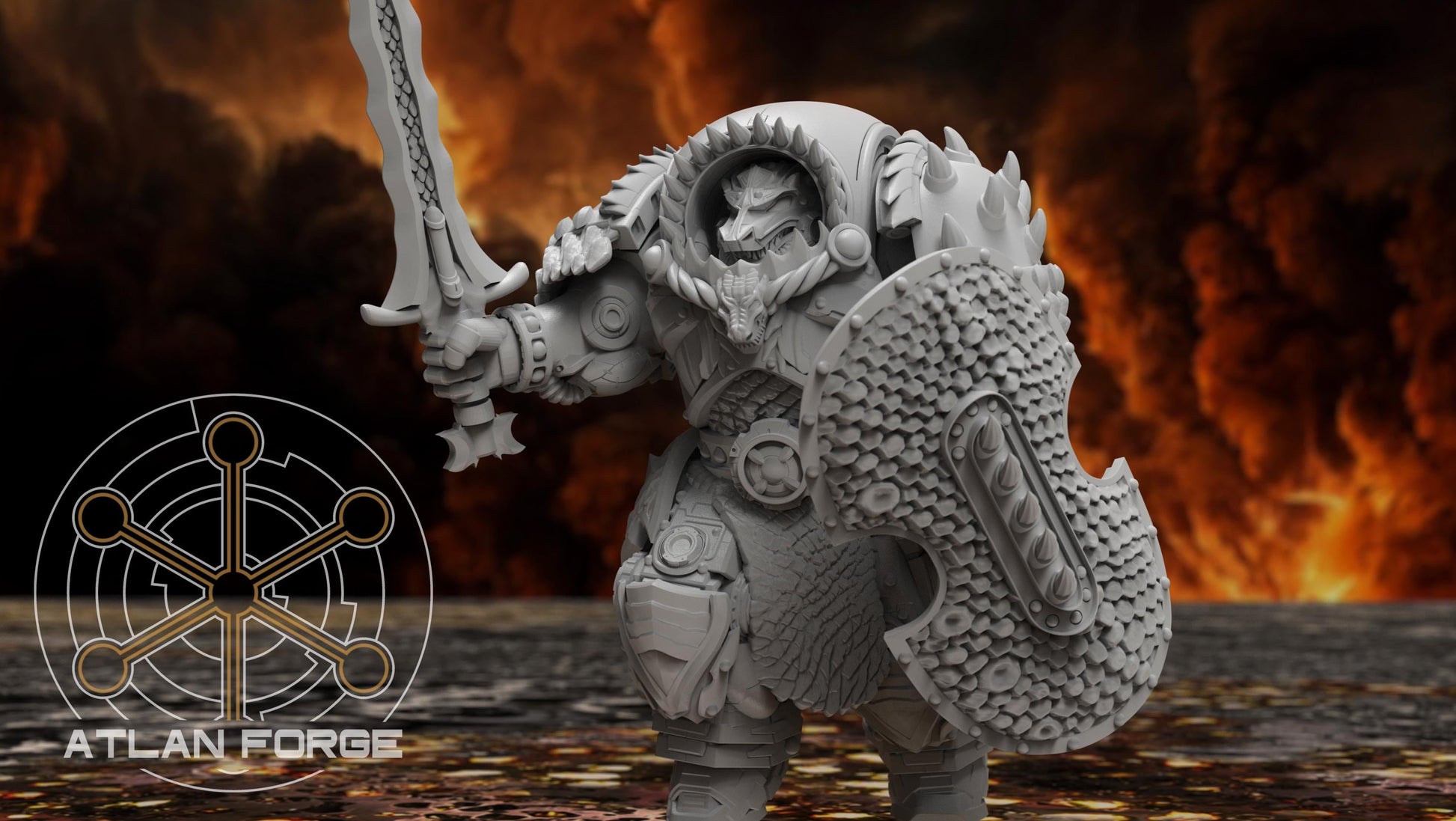 Dragon Knights Assault Infernos - Atlan Forge - Tabletop Wargaming Miniature Sci-Fi Chaos Daemon Proxy Modular