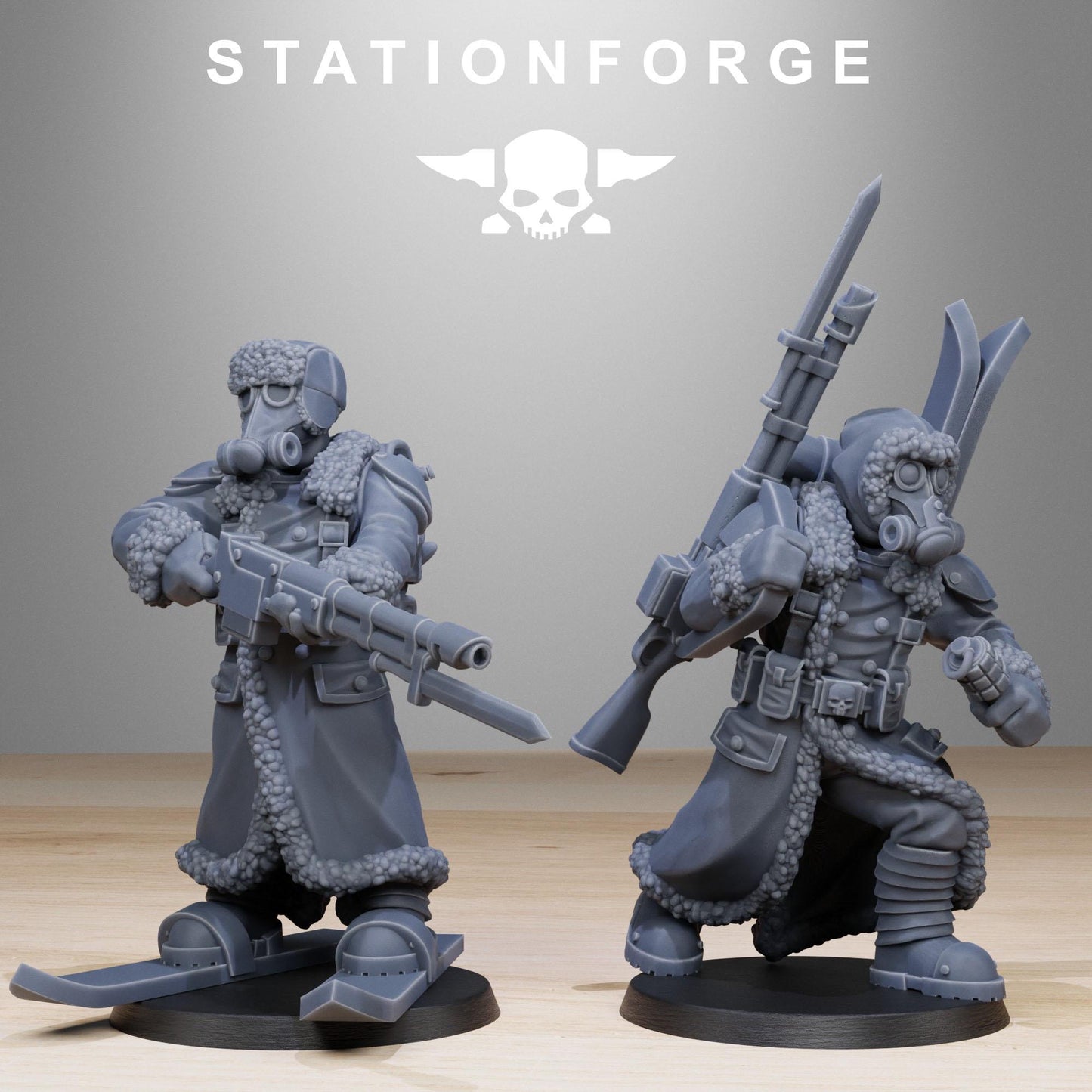 GrimGuard Frostwatch Skiers | Stationforge | Tabletop Wargaming Miniature Grim Dark Sci-Fi Proxy