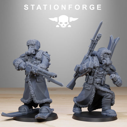 GrimGuard Frostwatch Skiers | Stationforge | Tabletop Wargaming Miniature Grim Dark Sci-Fi Proxy