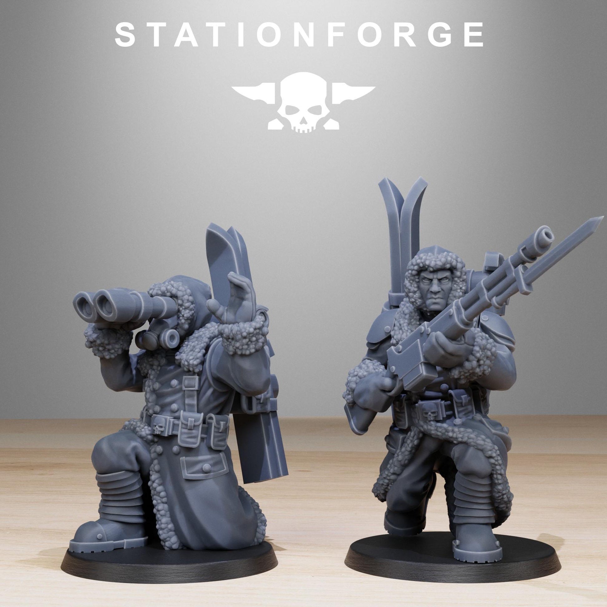 GrimGuard Frostwatch Skiers | Stationforge | Tabletop Wargaming Miniature Grim Dark Sci-Fi Proxy