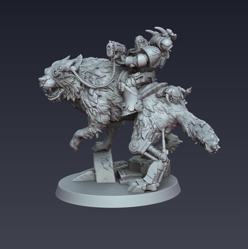 Space Viking Storm Wolf Cavalry - Cyberbrush 3D - Tabletop Wargaming Miniature Grim-Dark Sci-Fi Proxy