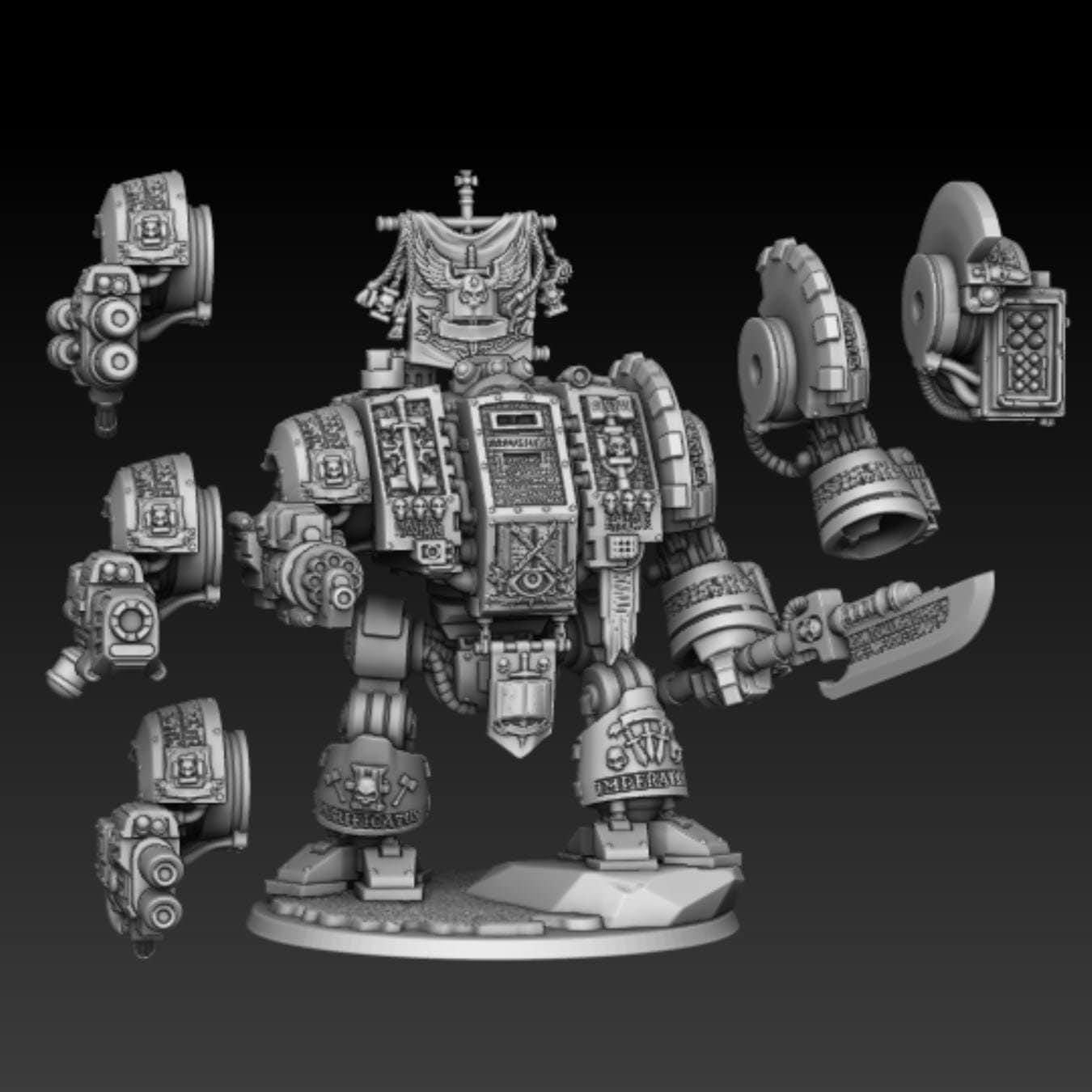 Silver Wardens - Death Robot of Veneration - DMG Minis - Tabletop Wargaming Miniature Sci-Fi/Fantasy/Chaos/Daemon/Proxy