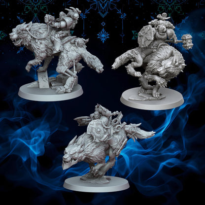 Space Vikings Storm Wolf Cavalry - Cyberbrush 3D - Tabletop Wargaming Miniature Grim-Dark Sci-Fi Proxy