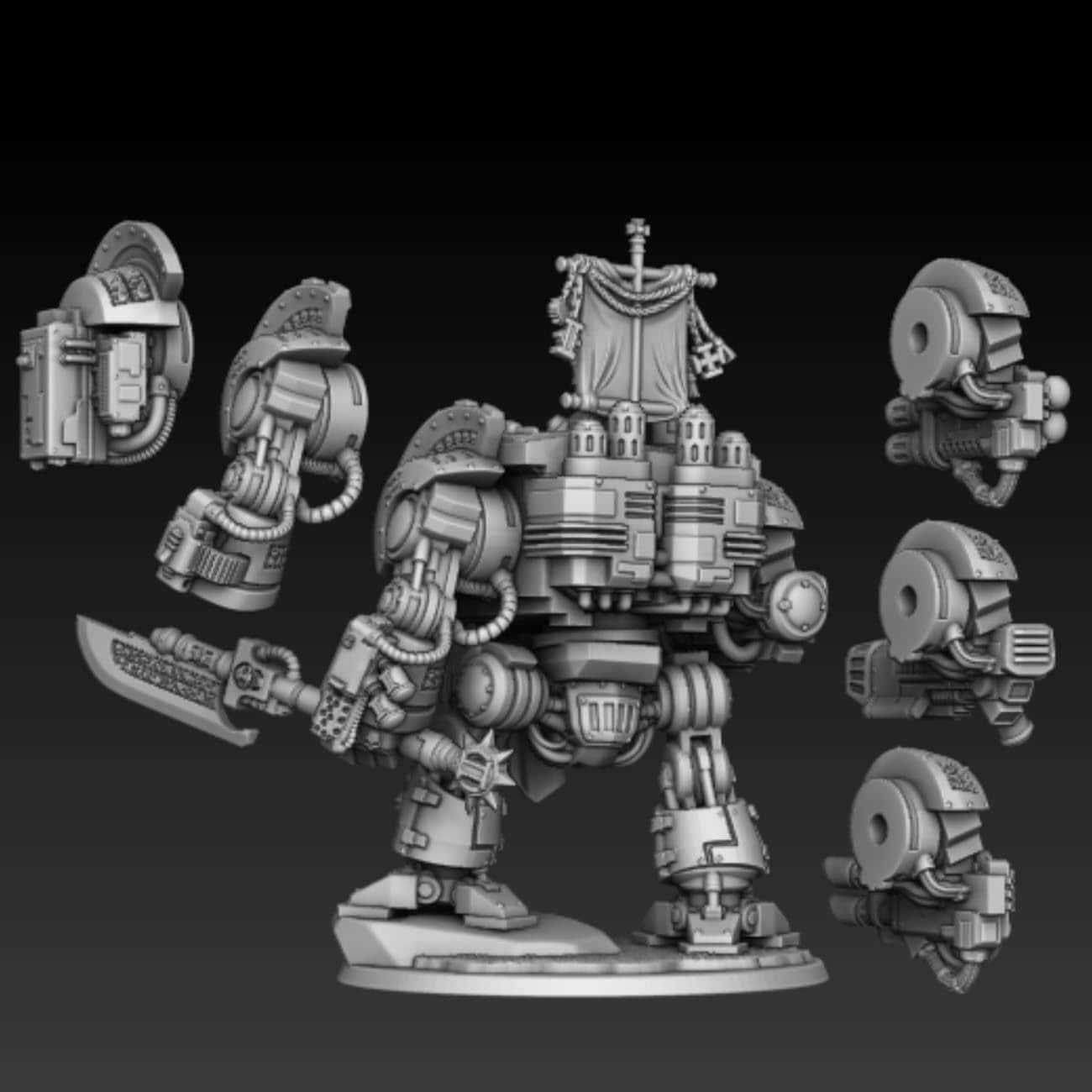 Silver Wardens - Death Robot of Veneration - DMG Minis - Tabletop Wargaming Miniature Sci-Fi/Fantasy/Chaos/Daemon/Proxy