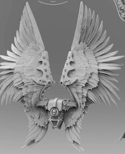 Angel Wings Backpacks - Atlan Forge - Upgrade parts / 32mm compatible - Tabletop Miniature | Grimdark Sci-Fi Proxy