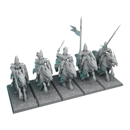 Silver Knights (x5) | by Pink Dragon Miniatures | Fantasy Wargaming Proxy | Tabletop Games | Resin Miniatures