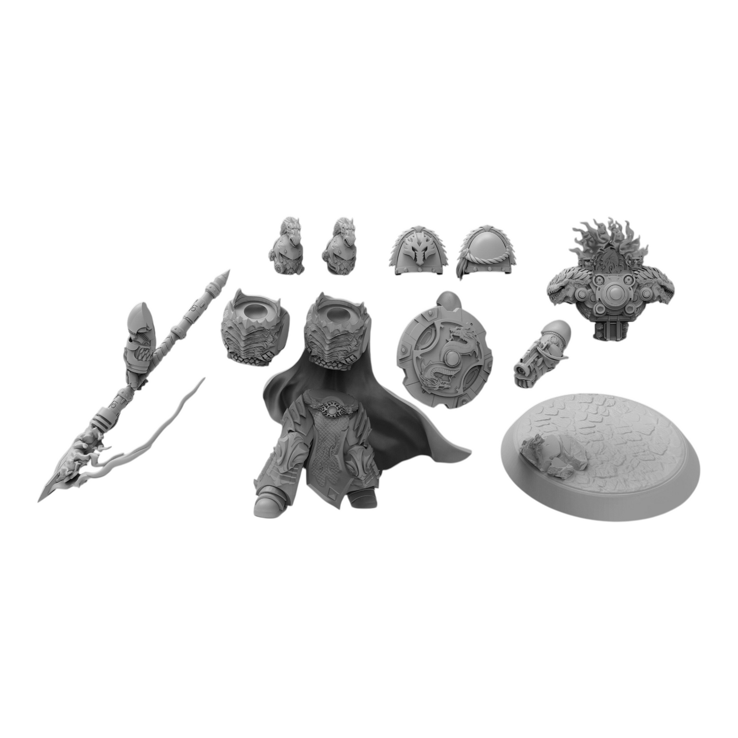 Dragon Knights Captain - Atlan Forge - Tabletop Wargaming Miniature Sci-Fi Chaos Daemon Proxy Modular