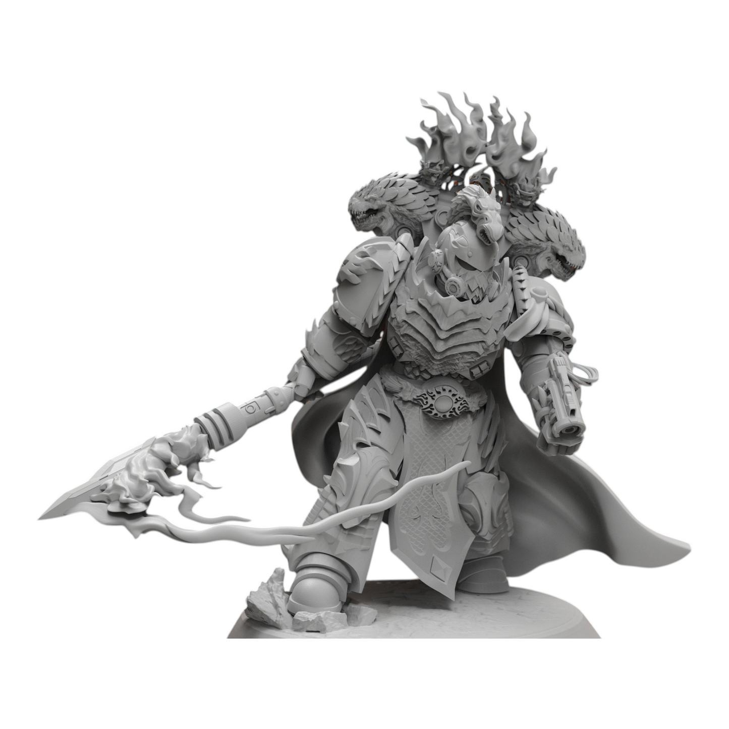 Dragon Knights Captain - Atlan Forge - Tabletop Wargaming Miniature Sci-Fi Chaos Daemon Proxy Modular