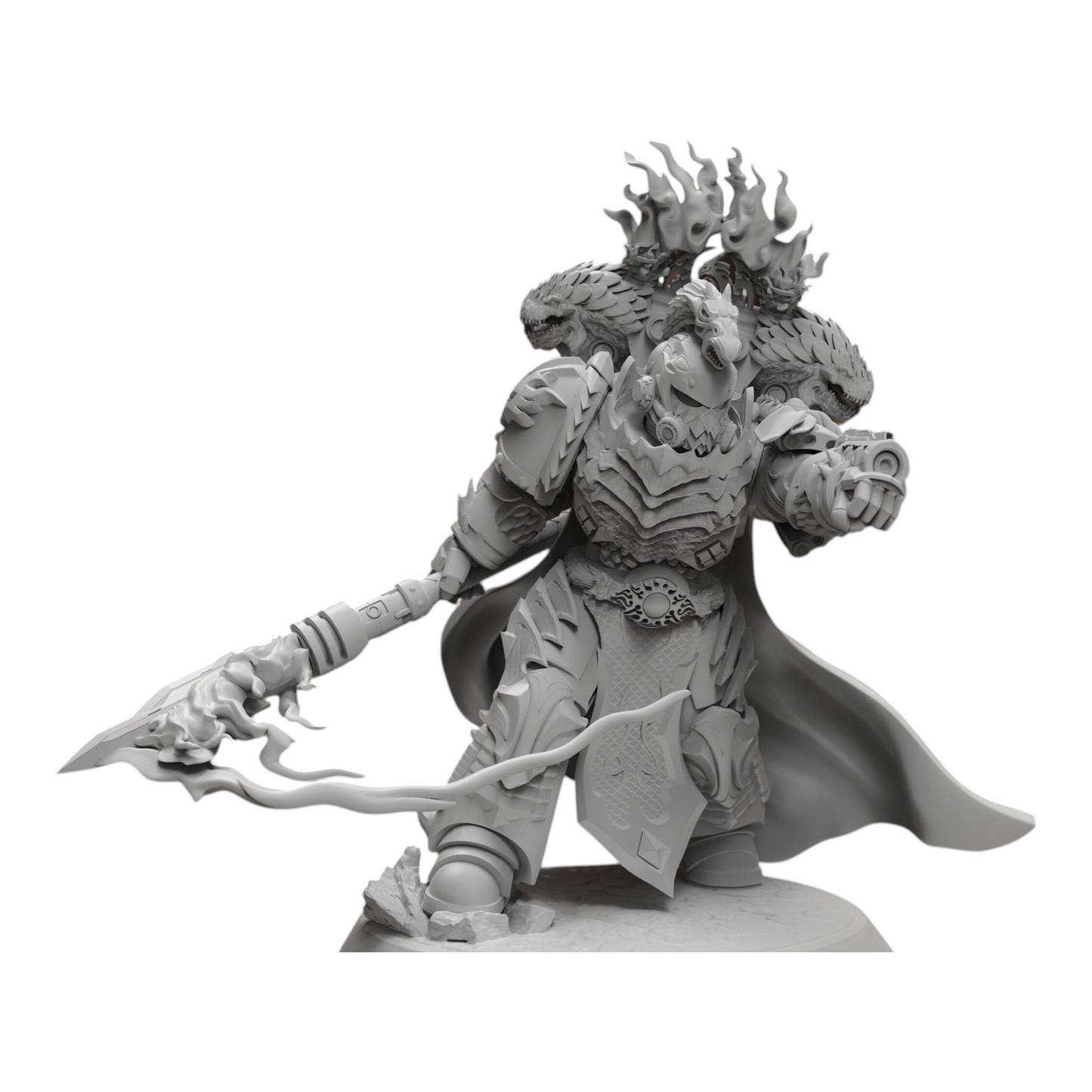 Dragon Knights Captain - Atlan Forge - Tabletop Wargaming Miniature Sci-Fi Chaos Daemon Proxy Modular