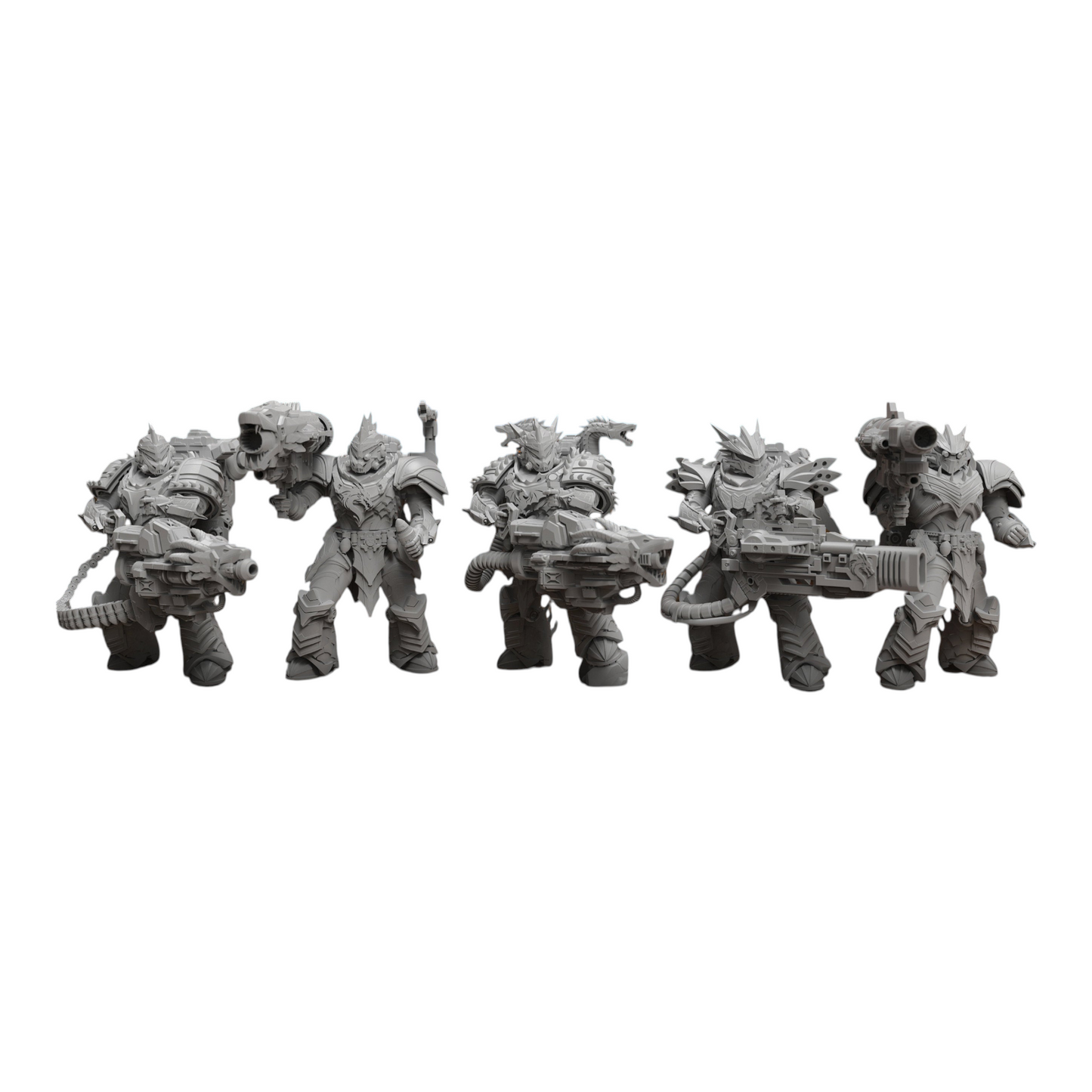 Dragon Knights Incinerators - Atlan Forge - Tabletop Wargaming Miniature Sci-Fi Chaos Daemon Proxy Modular