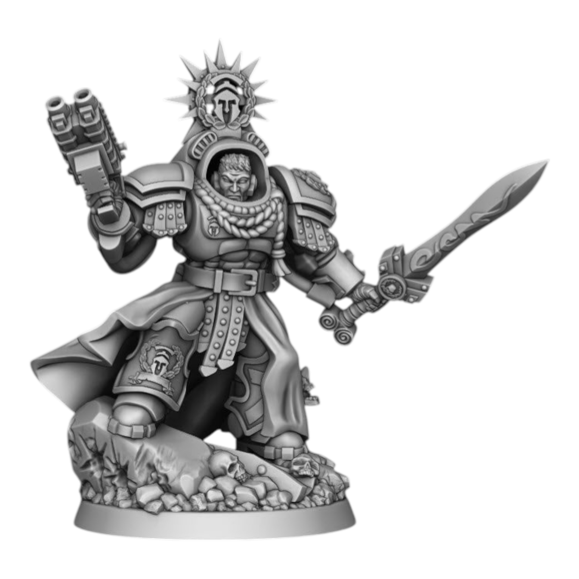 Sons of Spartania - Heavy Captain - DMG Minis - Tabletop Wargaming Miniature Sci-Fi/Fantasy/Daemon/Proxy