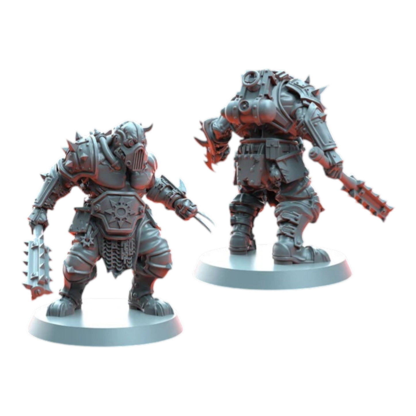Blood Legion - Officer and Ogre Bodyguards - Proxies / Cultists - by TalesKeeper - Tabletop Wargaming Miniature Sci-Fi Fantasy Proxy